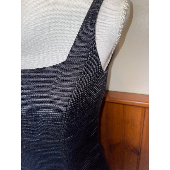 Womens Tahari Arthur S Levine Black Strapless Midi Textured Split Hem Dress 2 - Picture 3 of 8